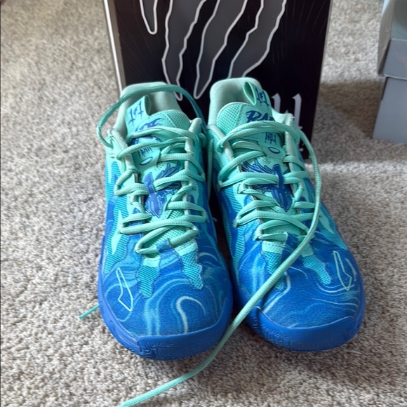 Puma Kids Aqua and Blue Sneakers - Picture 5 of 5